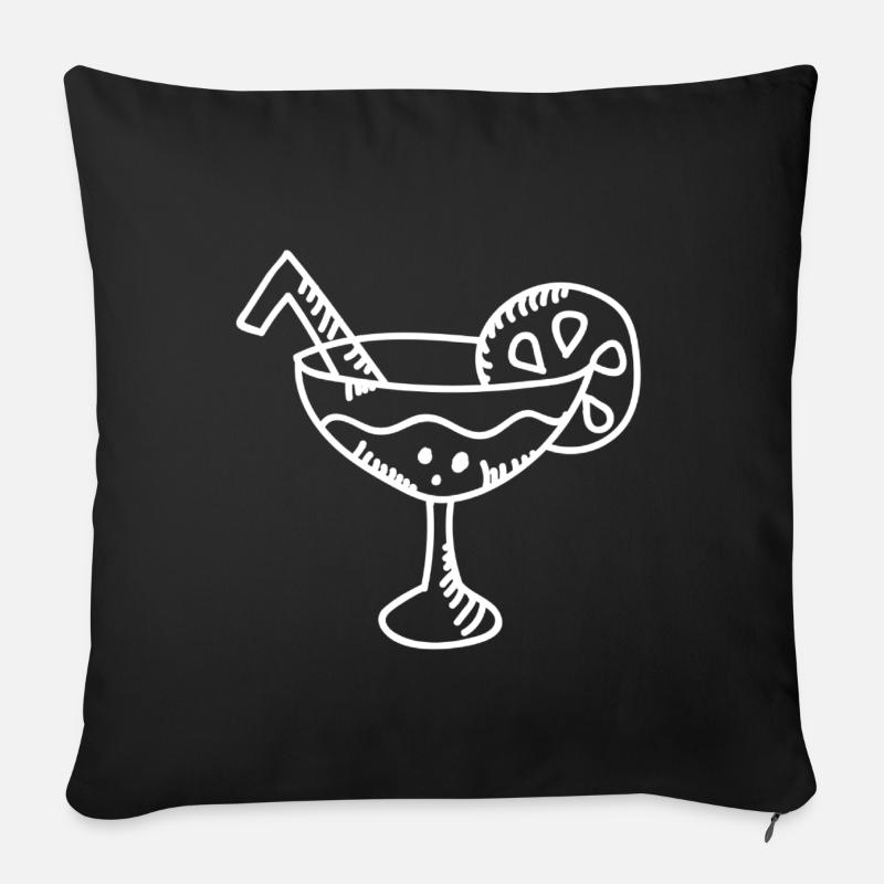 Un verre - Housse de coussin décorative 45 x 45 cm - noir