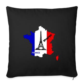France Paris Tour Eiffel - Housse de coussin décorative 45 x 45 cm - noir - Devant