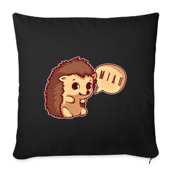 Le hérisson des miaulages - Housse de coussin décorative 45 x 45 cm - noir - Devant