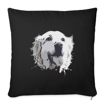 Dessin créatif Golden Retriever - Housse de coussin décorative 45 x 45 cm - noir - Devant