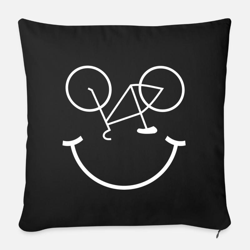 Bicycle smile cyclist sport gift idea - Sofa pillowcase 17,3'' x 17,3'' (45 x 45 cm) - black