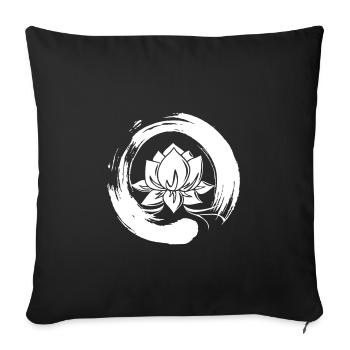 Enso Zen Lotus Yoga Meditation Symbol - Sofa pillowcase 17,3'' x 17,3'' (45 x 45 cm) - black - Front