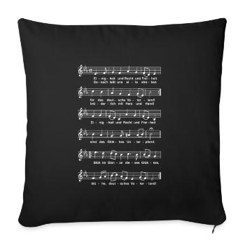 Deutsche Nationalhymne - Sofakissenbezug 45 x 45 cm - Schwarz - Vorne