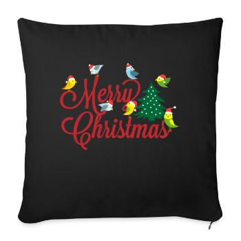 Budgie Christmas tree gift Christmas - Sofa pillowcase 17,3'' x 17,3'' (45 x 45 cm) - black - Front