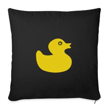 Bain de caoutchouc de canard grinçant - Housse de coussin décorative 45 x 45 cm - noir - Devant