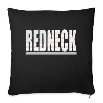 Redneck inscription drapeau USA rétro style cadeau - Housse de coussin décorative 45 x 45 cm - noir - Devant