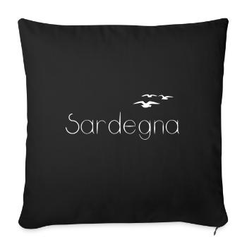 SARDEGNA : Sardaigne Italie vacances (w) - Housse de coussin décorative 45 x 45 cm - noir - Devant