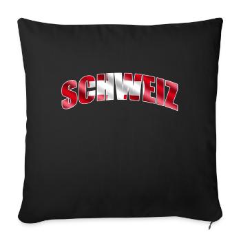 Switzerland - Sofa pillowcase 17,3'' x 17,3'' (45 x 45 cm) - black - Front