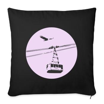 Gondola / cable car with eagle purple - Sofa pillowcase 17,3'' x 17,3'' (45 x 45 cm) - black - Front