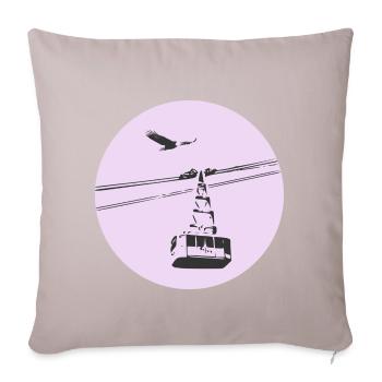 Gondola / cable car with eagle purple - Sofa pillowcase 17,3'' x 17,3'' (45 x 45 cm) - light taupe - Front