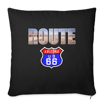 Route 66 - Sofa pillowcase 17,3'' x 17,3'' (45 x 45 cm) - black - Front