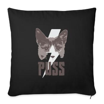 Portrait de chats - Housse de coussin décorative 45 x 45 cm - noir - Devant