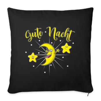 Good Night - Sleep Well - Pyjama Time - Sofa pillowcase 17,3'' x 17,3'' (45 x 45 cm) - black - Front