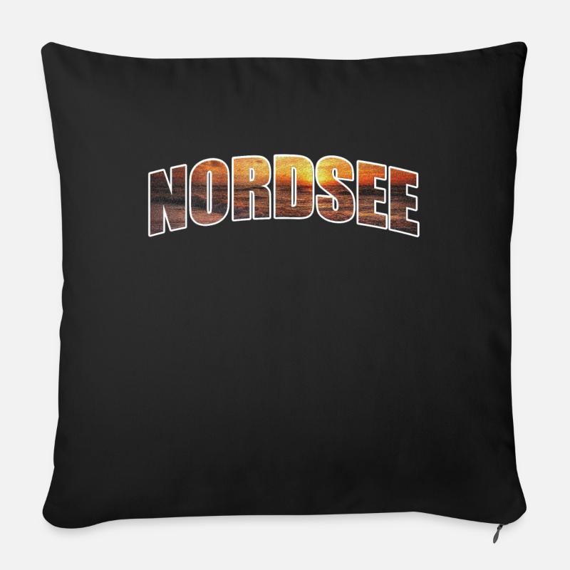Mer du Nord - Housse de coussin décorative 45 x 45 cm - noir