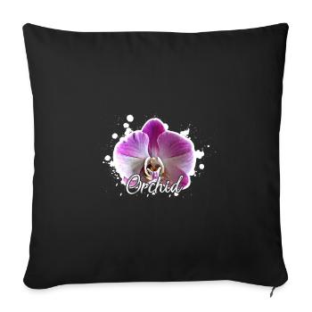 Orchids - Sofa pillowcase 17,3'' x 17,3'' (45 x 45 cm) - black - Front