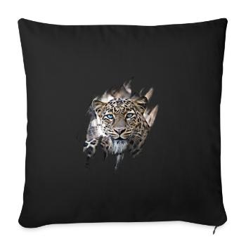 African Leopard - Sofa pillowcase 17,3'' x 17,3'' (45 x 45 cm) - black - Front