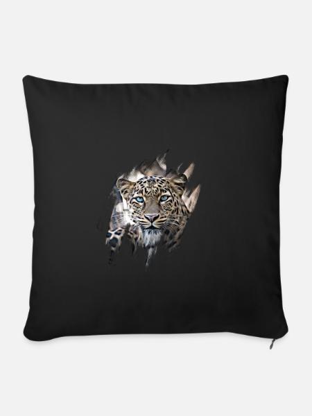 Afrikanischer Leopard - Sofakissenbezug 45 x 45 cm - Schwarz