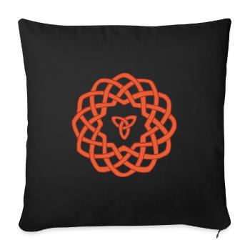 Fleur celte - Housse de coussin décorative 45 x 45 cm - noir - Devant