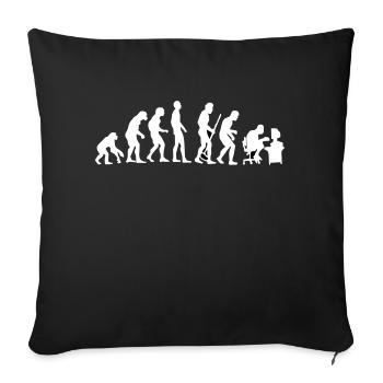 Evolution du singe à l'homme tordu en arrière Pc nerd - Housse de coussin décorative 45 x 45 cm - noir - Devant
