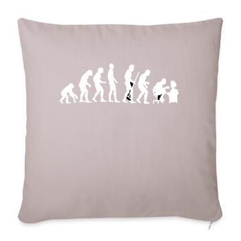 Evolution monkey to human crooked back Pc nerd - Sofa pillowcase 17,3'' x 17,3'' (45 x 45 cm) - light taupe - Front