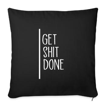 typographie dictée - Housse de coussin décorative 45 x 45 cm - noir - Devant