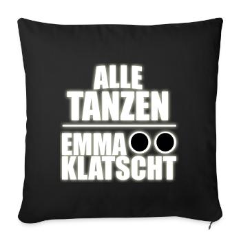 Alle Tanzen Emma Klatscht "MDMA - Ecstasy - emma" - Sofakissenbezug 45 x 45 cm - Schwarz - Vorne