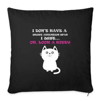kitty Funny t-shirts - Sofa pillowcase 17,3'' x 17,3'' (45 x 45 cm) - black - Front