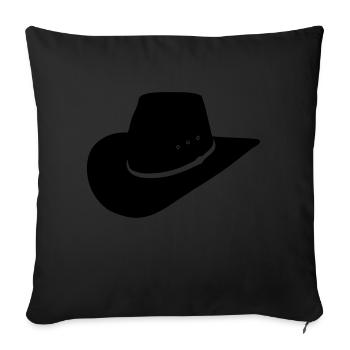 chapeau cowboy - Housse de coussin décorative 45 x 45 cm - noir - Devant
