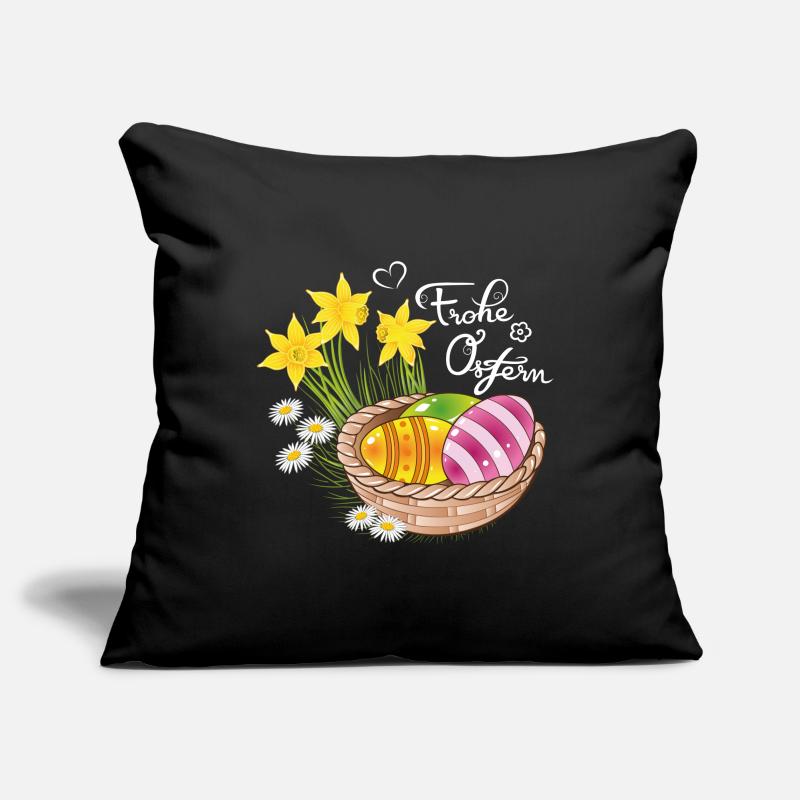 Happy Easter Easter basket Easter eggs Easter flowers eggs Sofa pillowcase 17,3'' x 17,3'' (45 x 45 cm)
