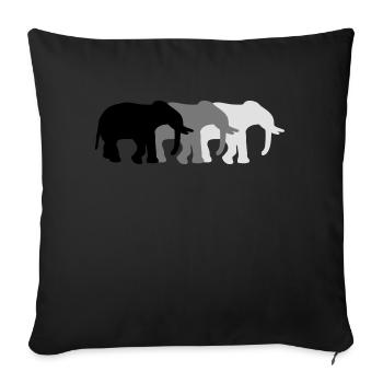 3 Elephants - Sofakissenbezug 45 x 45 cm - Schwarz - Vorne