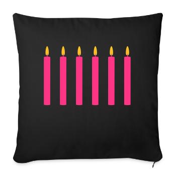 6 candles / / six / / sixth birthday / / sixth - Sofa pillowcase 17,3'' x 17,3'' (45 x 45 cm) - black - Front