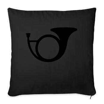 hunting horn hunt music corno da caccia - Sofa pillowcase 17,3'' x 17,3'' (45 x 45 cm) - black - Front