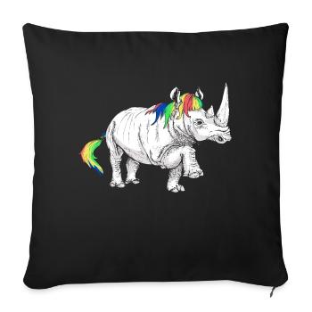 Rhino licorne - Housse de coussin décorative 45 x 45 cm - noir - Devant
