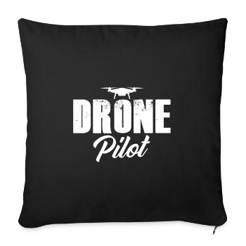 Pilote de drone - Housse de coussin décorative 45 x 45 cm - noir - Devant