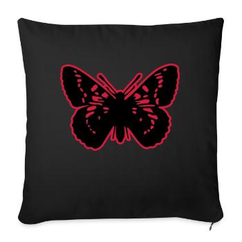 Schmetterlinge: Melitaea Cynthia - Housse de coussin décorative 45 x 45 cm - noir - Devant
