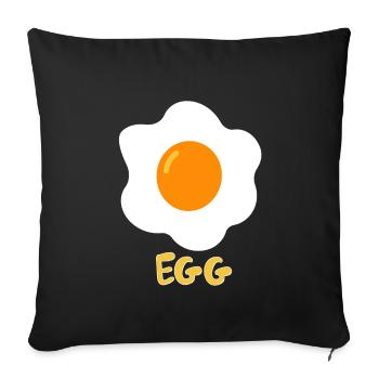 Fried egg eating egg - Sofa pillowcase 17,3'' x 17,3'' (45 x 45 cm) - black - Front