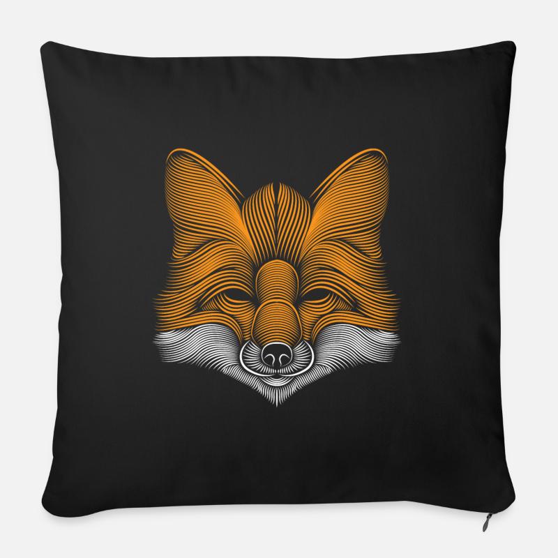 Fuchs - Sofakissenbezug 45 x 45 cm - Schwarz