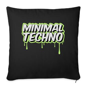 MINIMAL TECHNO - Sofa pillowcase 17,3'' x 17,3'' (45 x 45 cm) - black - Front