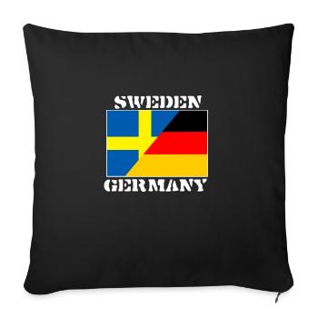 Suède Allemagne, Allemagne Suède, chemise de drapeau - Housse de coussin décorative 45 x 45 cm - noir - Devant