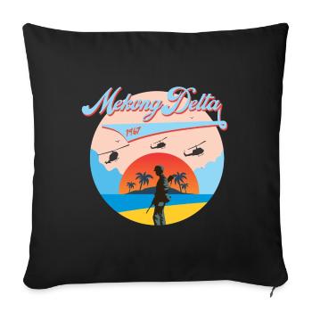 Delta du Mékong - Housse de coussin décorative 45 x 45 cm - noir - Devant