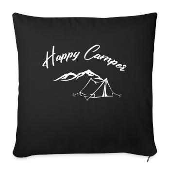 Camping - Housse de coussin décorative 45 x 45 cm - noir - Devant