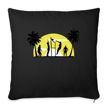 Volley-ball, Beach-volley, Beach Volleyball - Housse de coussin décorative 45 x 45 cm - noir - Devant