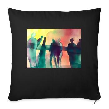 Menschen in Neon - Sofakissenbezug 45 x 45 cm - Schwarz - Vorne