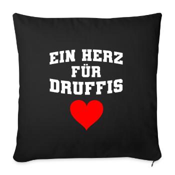 Ein Herz für Druffis Raver Drogen Geschenk - Sofakissenbezug 45 x 45 cm - Schwarz - Vorne