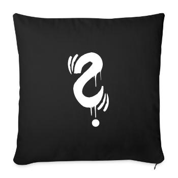 Graffiti question mark - Sofa pillowcase 17,3'' x 17,3'' (45 x 45 cm) - black - Front