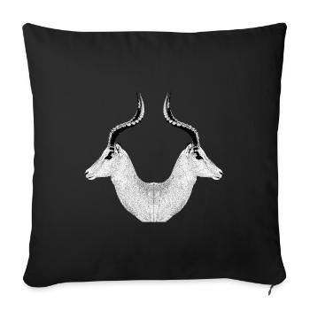 Impala Doppelkopf Liebhaber Afrika Wandern - Sofakissenbezug 45 x 45 cm - Schwarz - Vorne