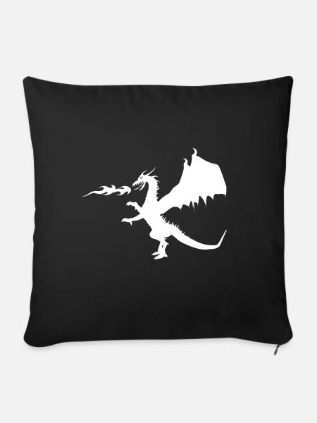 Dragon Drachen - Sofakissenbezug 45 x 45 cm - Schwarz