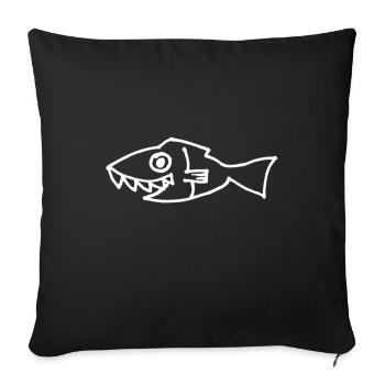 Fische Fisch Fischer Geschenk - Sofakissenbezug 45 x 45 cm - Schwarz - Vorne