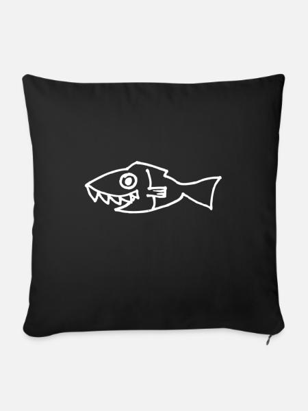 Fische Fisch Fischer Geschenk - Sofakissenbezug 45 x 45 cm - Schwarz