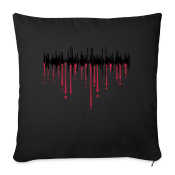 blood soundtrack drops graffiti mirroring sound play - Sofa pillowcase 17,3'' x 17,3'' (45 x 45 cm) - black - Front